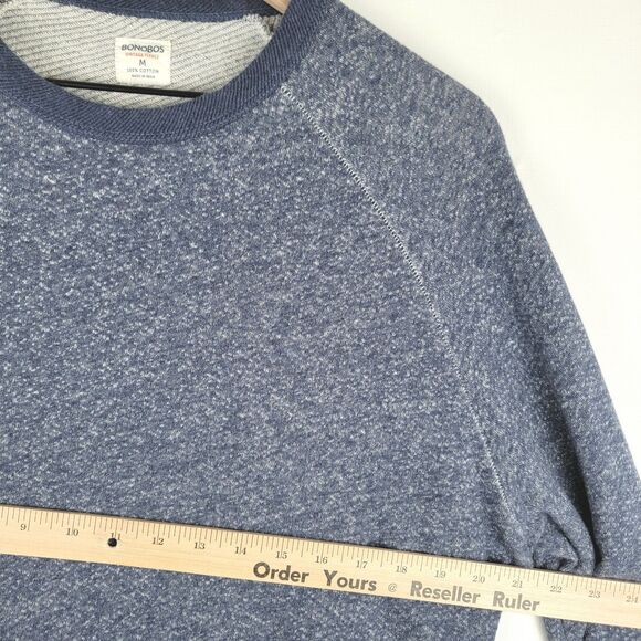 Bonobos ‘Vintage Fleece’ Mens M Pullover Sweatshirt Heathered Navy Blue - Picture 4 of 8